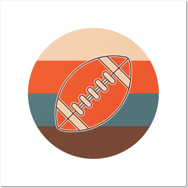 Football Ball in Retro Colors Wall Art by acidmit